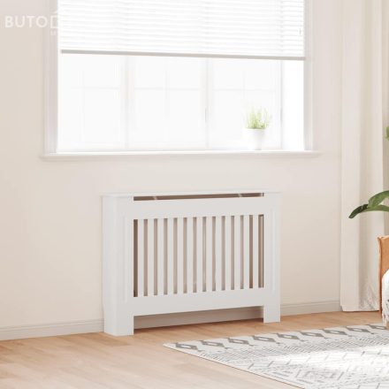 Fehér MDF radiátorburkolatos szekrény 112 cm