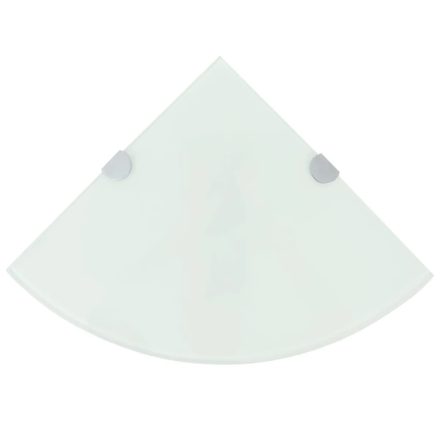 vidaXL Fehér üveg sarokpolc króm tartóval 35x35 cm