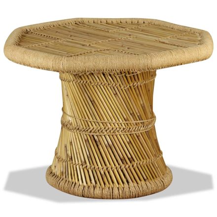 vidaXL nyolcszögű bambusz dohányzóasztal 60x60x45 cm