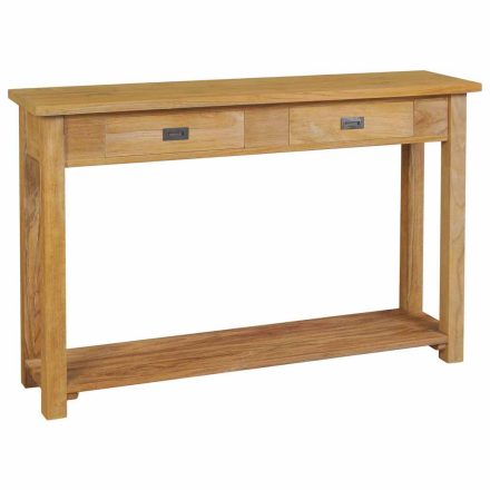 vidaXL tömör tíkfa konzolasztal 120 x 30 x 80 cm