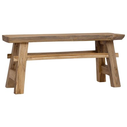 vidaXL vegyes újrahasznosított fa és tömör tíkfa pad 100 x 28 x 43 cm