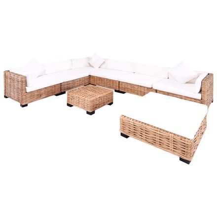 vidaXL 27 részes természetes rattan kanapészett