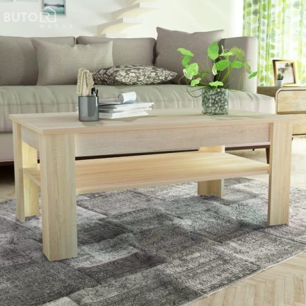 vidaXL tölgyfa színű faszerelt fa dohányzóasztal 110 x 65 x 48 cm