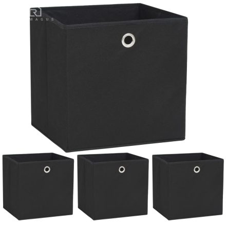 vidaXL 4 db fekete, nem szőtt tárolódoboz 32 x 32 x 32 cm 