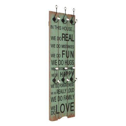 vidaXL falra szerelhető fogas 6 akasztóval 120 x 40 cm „HAPPY LOVE” 