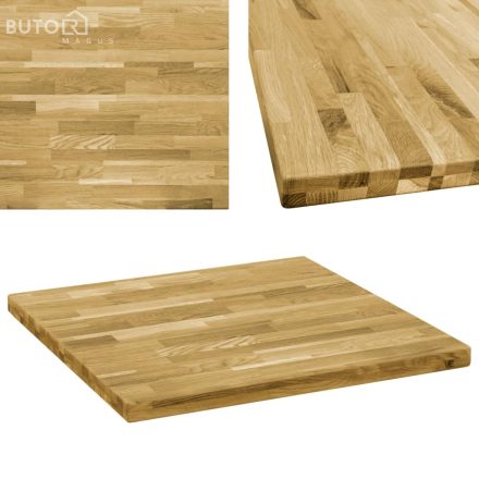 vidaXL négyzet alakú tömör tölgyfa asztallap 44 mm 80 x 80 cm
