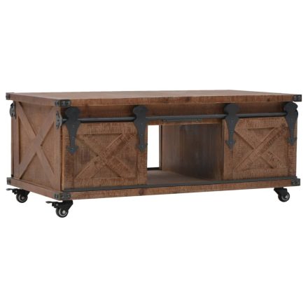 vidaXL barna tömör fenyő dohányzóasztal 91 x 51 x 38 cm