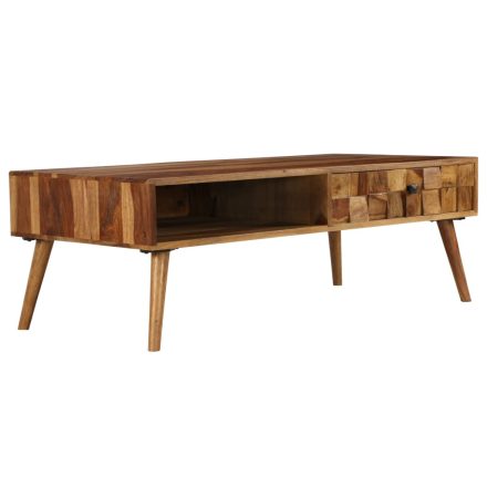 vidaXL tömör akácfából dohányzóasztal mézszínű felülettel 110x50x37 cm