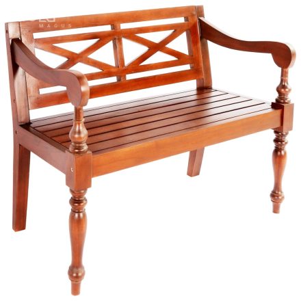 vidaXL sötétbarna tömör mahagóni Batavia pad 98 cm