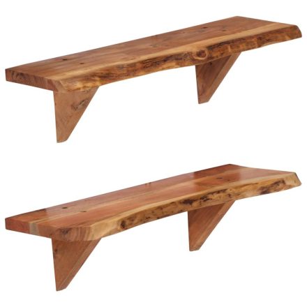 vidaXL 2 db tömör akácfa fali polc 60x20x18 cm