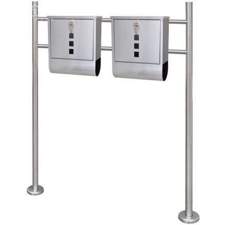 Dupla postaláda rozsdamentes acél állvánnyal