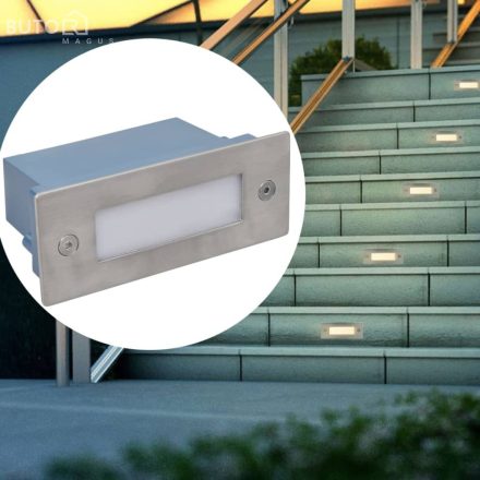 vidaXL 6 db süllyesztett LED lépcsőlámpa 44 x 111 x 56 mm
