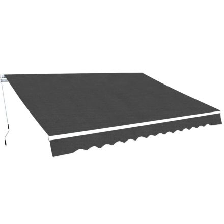 vidaXL kézi működtetésű összecsukható napellenző, antracit, 350 cm