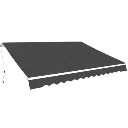 vidaXL kézi működtetésű összecsukható napellenző, antracit, 450 cm