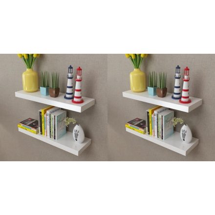 vidaXL 4 db fehér fali polc 60 cm