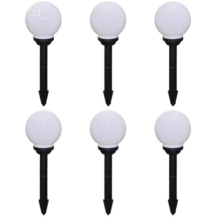 vidaXL 6 db kültéri gyalogjáró LED-lámpa cölöppel 20 cm