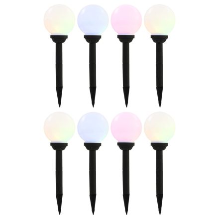 vidaXL 8 db napelemes kültéri LED gömblámpa 15 cm RGB