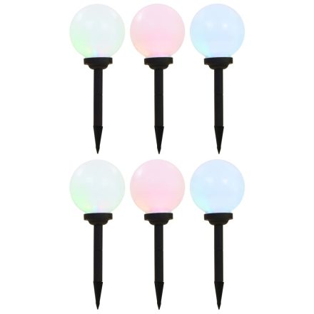 vidaXL 6 db napelemes kültéri LED gömblámpa 20 cm RGB