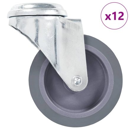 vidaXL 12 db hátfuratos önbeálló görgő 75 mm