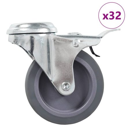 vidaXL 32 db hátfuratos önbeálló görgő 75 mm