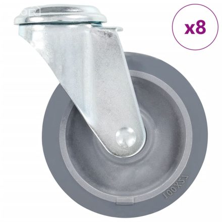 vidaXL 8 darab hátfuratos önbeálló görgő 100 mm
