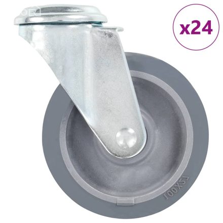 vidaXL 24 db hátfuratos önbeálló görgő 100 mm