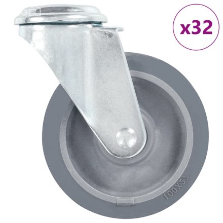 vidaXL 32 db hátfuratos önbeálló görgő 100 mm