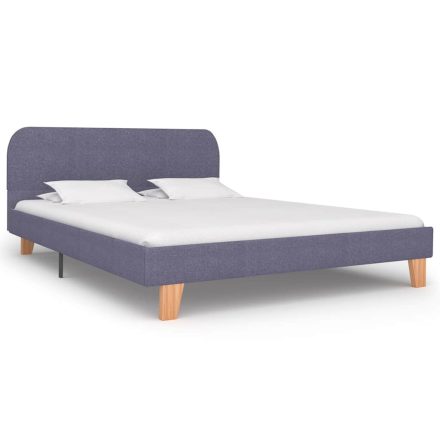vidaXL világosszürke szövet ágykeret matrac nélkül 135x190 cm