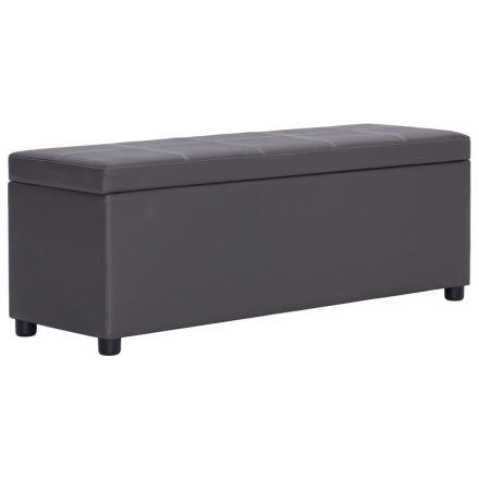 vidaXL szürke műbőr pad tárolórekesszel 116 cm