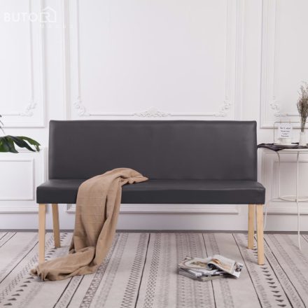 vidaXL szürke műbőr pad 139,5 cm 