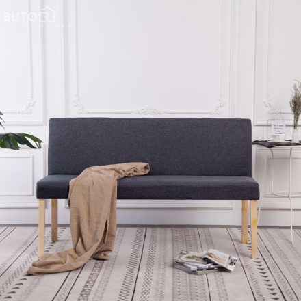 vidaXL sötétszürke poliészter pad 139,5 cm 