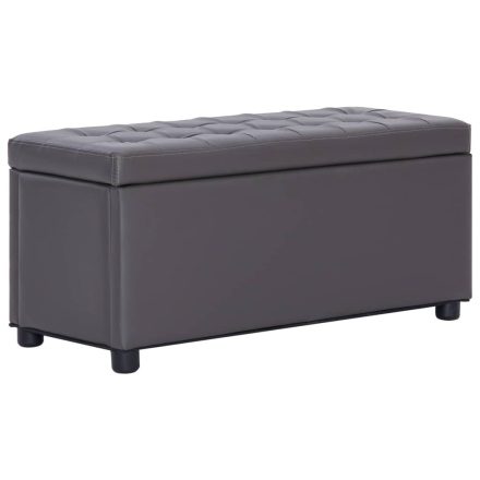vidaXL szürke műbőr tárolózsámoly 87,5 cm 