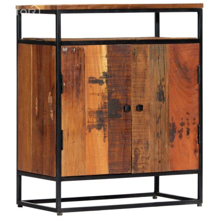 vidaXL tömör újrahasznosított fa és acél kisszekrény 60 x 35 x 76 cm