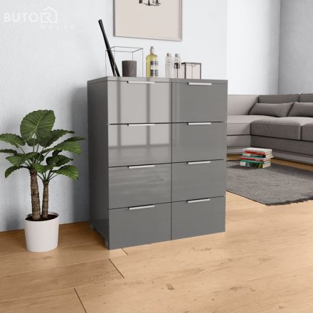 vidaXL magasfényű szürke szerelt fa tálalószekrény 60 x 35 x 80 cm