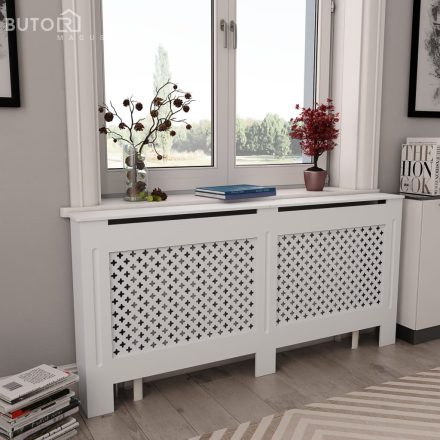 vidaXL fehér MDF radiátorburkolat 172 x 19 x 81,5 cm