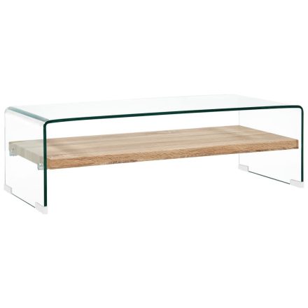 vidaXL átlátszó edzett üveg dohányzóasztal 98 x 45 x 31 cm