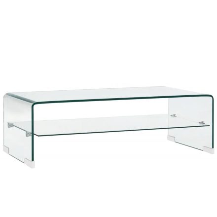 vidaXL átlátszó edzett üveg dohányzóasztal 98 x 45 x 31 cm 