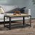 vidaXL világosbarna és fekete MDF és vas dohányzóasztal 90x45x45 cm