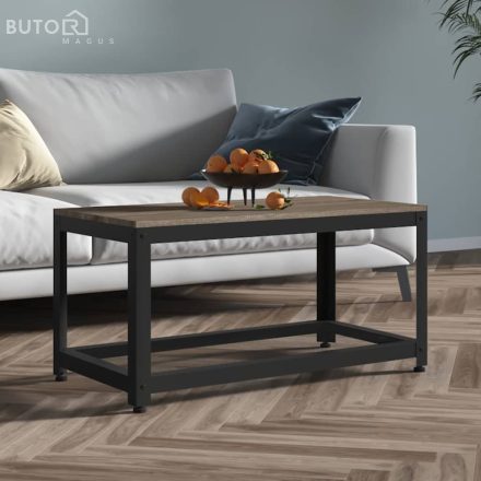 vidaXL szürke és fekete MDF és vas dohányzóasztal 90x45x45 cm