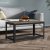 vidaXL szürke és fekete MDF és vas dohányzóasztal 90x45x45 cm