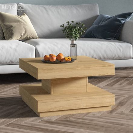 vidaXL világosbarna MDF dohányzóasztal 60 x 60 x 35 cm