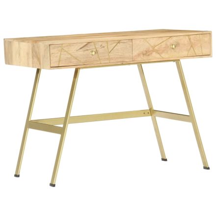 vidaXL fiókos tömör mangófa íróasztal 100 x 55 x 75 cm