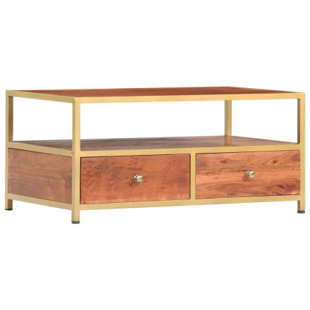 vidaXL tömör akácfa dohányzóasztal 90 x 50 x 40 cm