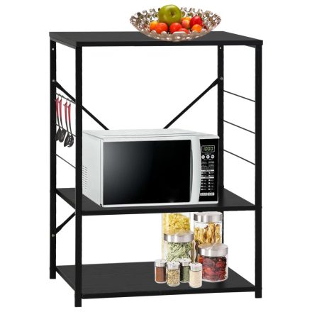 vidaXL fekete szerelt fa mikrohullámú szekrény 60 x 39,6 x 79,5 cm
