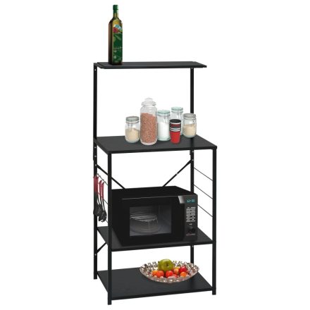 vidaXL fekete szerelt fa mikrosütő szekrény 60 x 39,6 x 123 cm