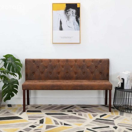 vidaXL barna művelúr pad 148,5 cm 