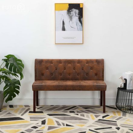 vidaXL barna művelúr pad 120 cm 