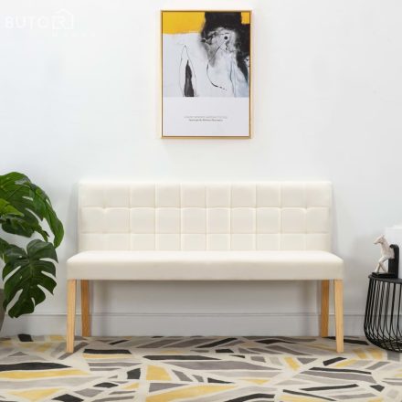 vidaXL krémszínű bársony pad 140 cm