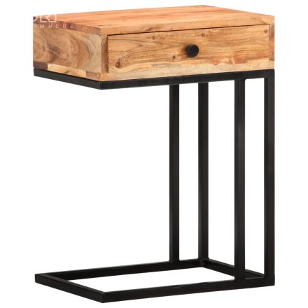 vidaXL U-alakú tömör akácfa kisasztal 45 x 30 x 61cm