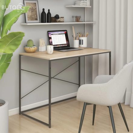 vidaXL fekete-tölgyszínű szerelt fa számítógépasztal 110 x 60 x 70 cm